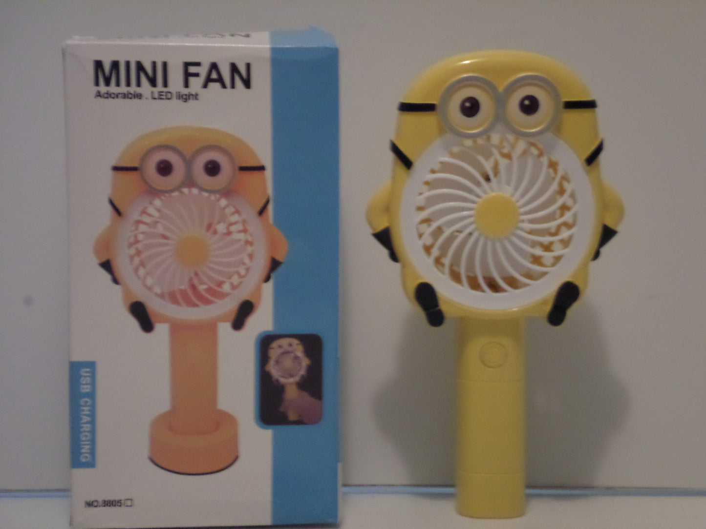 mini  yellow LED LIGHT  fan